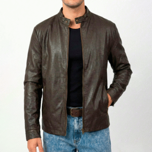 Jaqueta de Couro Café