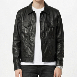 Jaqueta de couro masculina tradicional