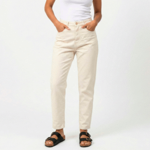 Calça mom linho cru