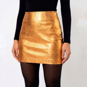 Saia de couro cobre