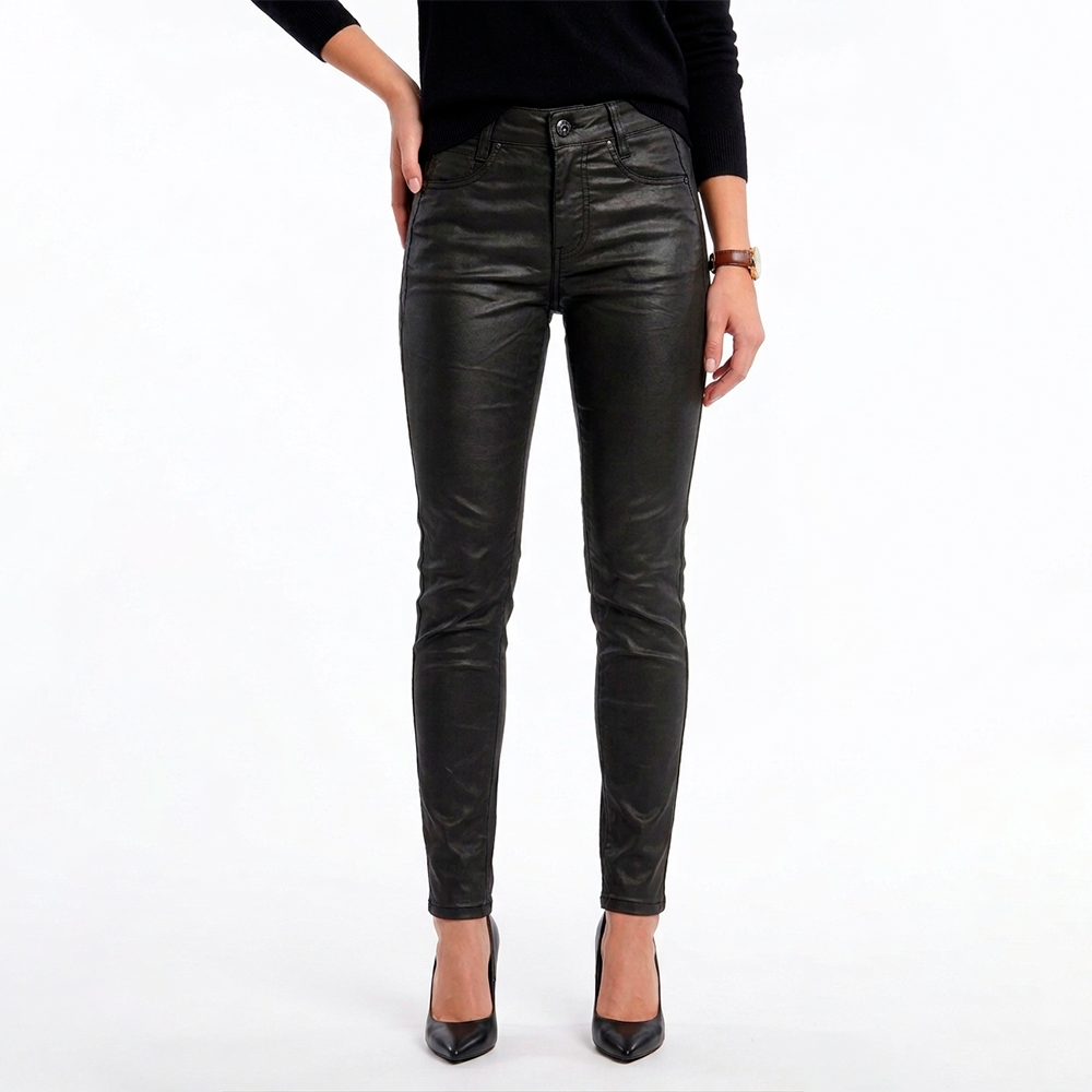 Skinny encerada preta