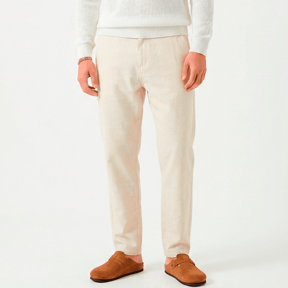 Calça Esporte fino de linho cru
